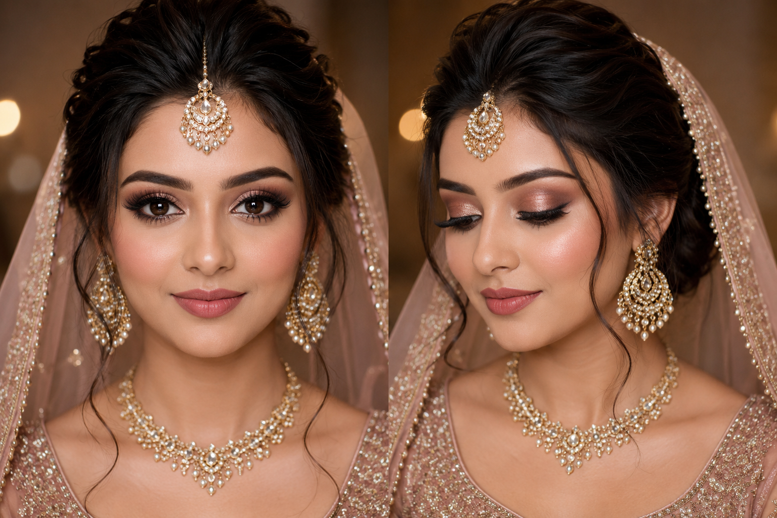 HD Bridal Makeup Look Flatters a Heart-Shaped Face